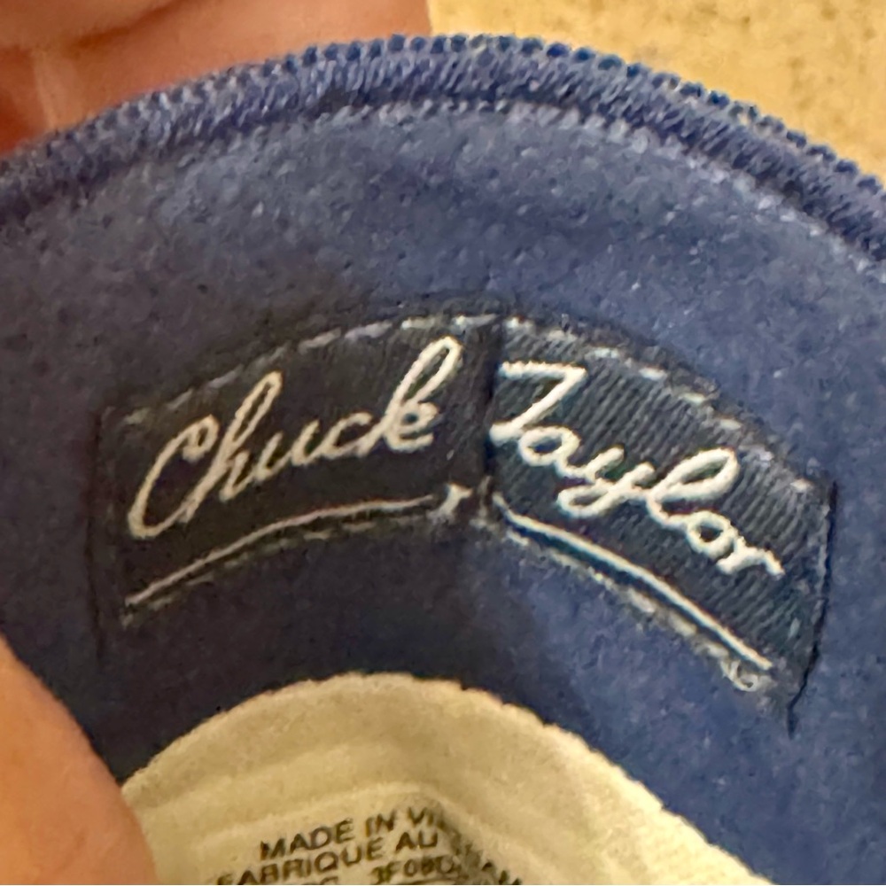 Converse Blue BLING toe cap neakers with Baseball Stitch Laces - Picture 10 of 13